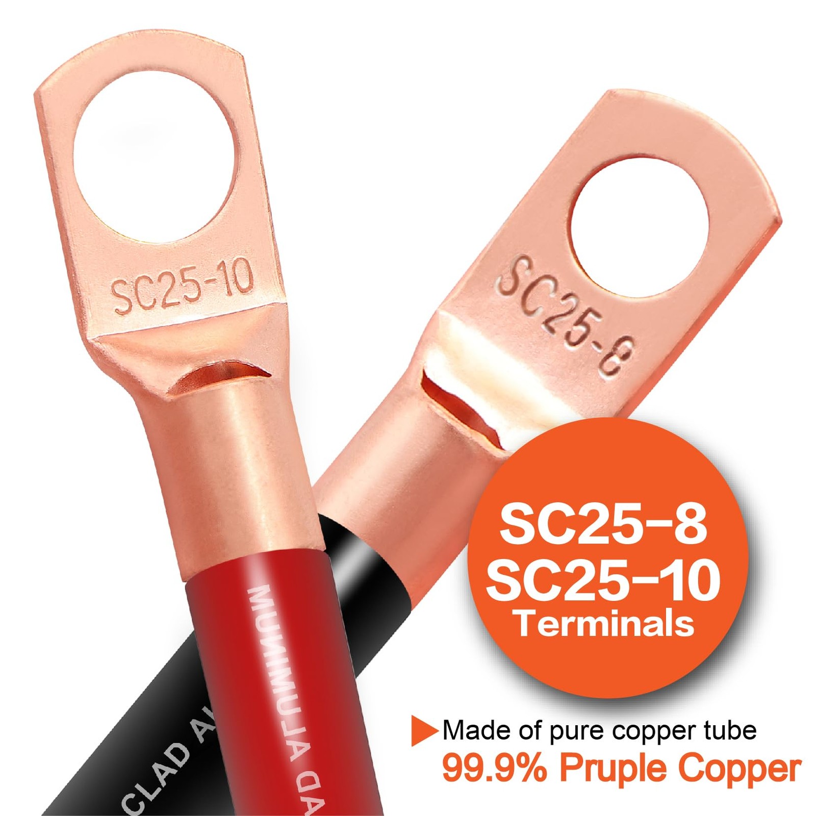 4 Gauge Wire (25ft Each – Red/Black) Copper Clad Aluminum CCA – 4 Gauge, 50FT