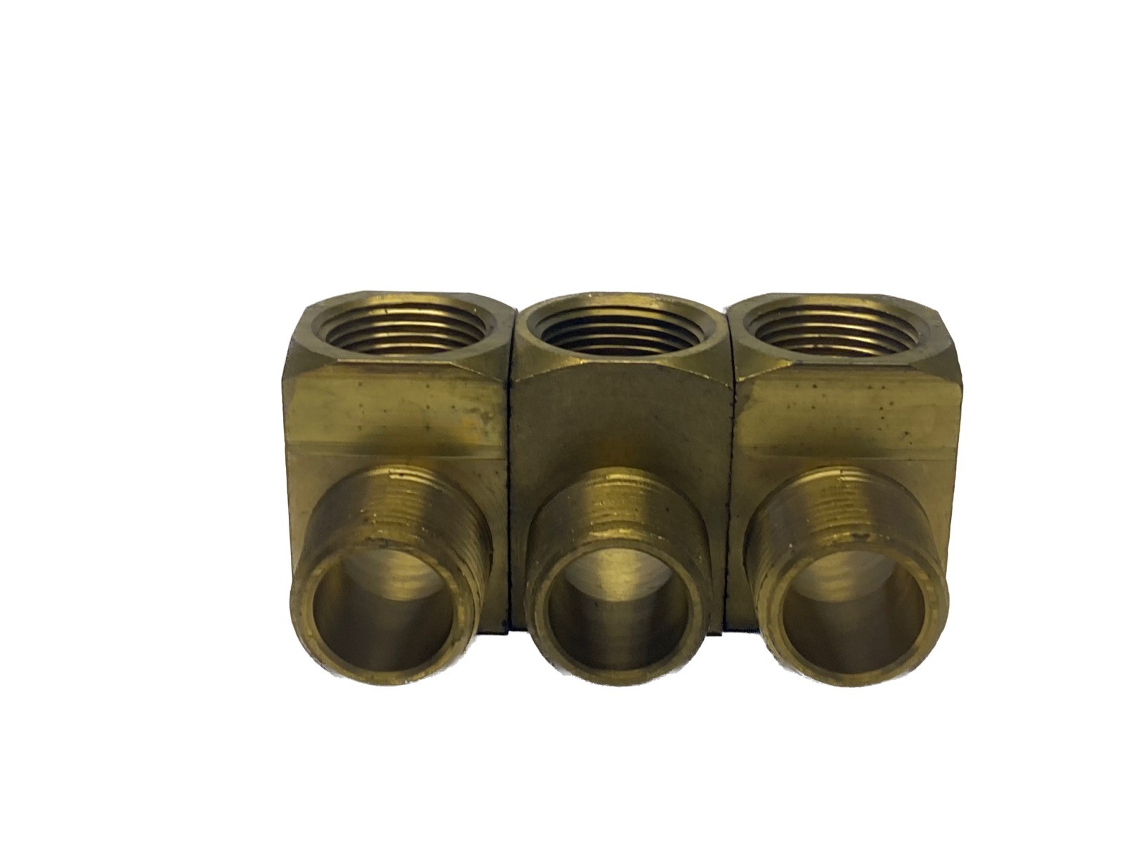 (3) NOS Parker 3/4” MNPT x 3/4” FNPT Brass Street Tee Pipe Fittings 2225P-12
