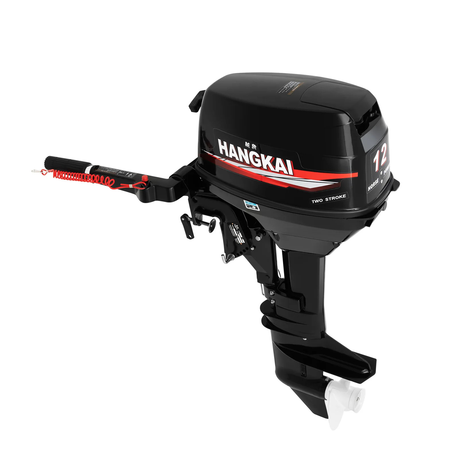 12 HP Two-Stroke Outboard Motor Marine Fishing Boat Engine 169cc 4500-5500 RPM