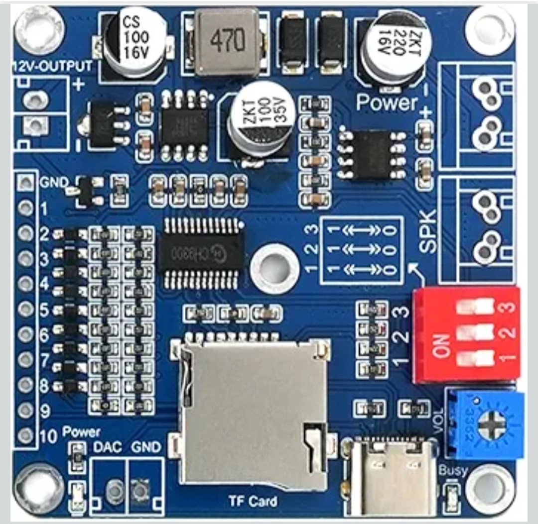 20W Voice Playback Module, TF Card 32GB Sound Board USB Downloadable MP3…