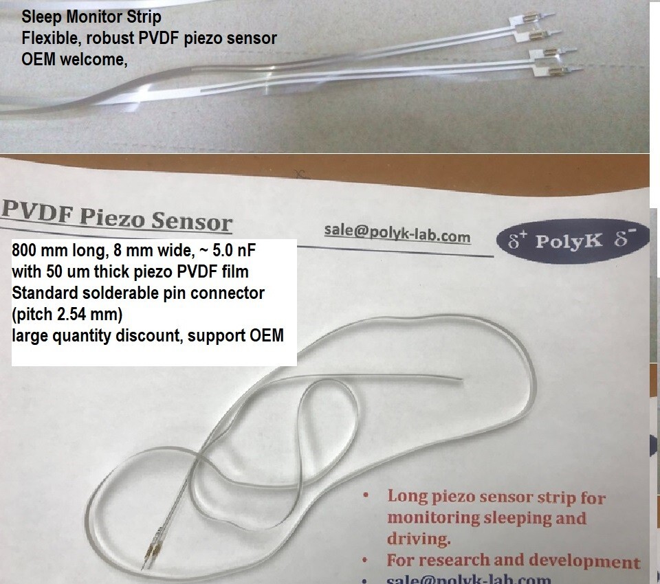 USA Sleep Monitor Tracking Strip Biometric Sensor Piezo PVDF 800 mm x 8 mm OEM