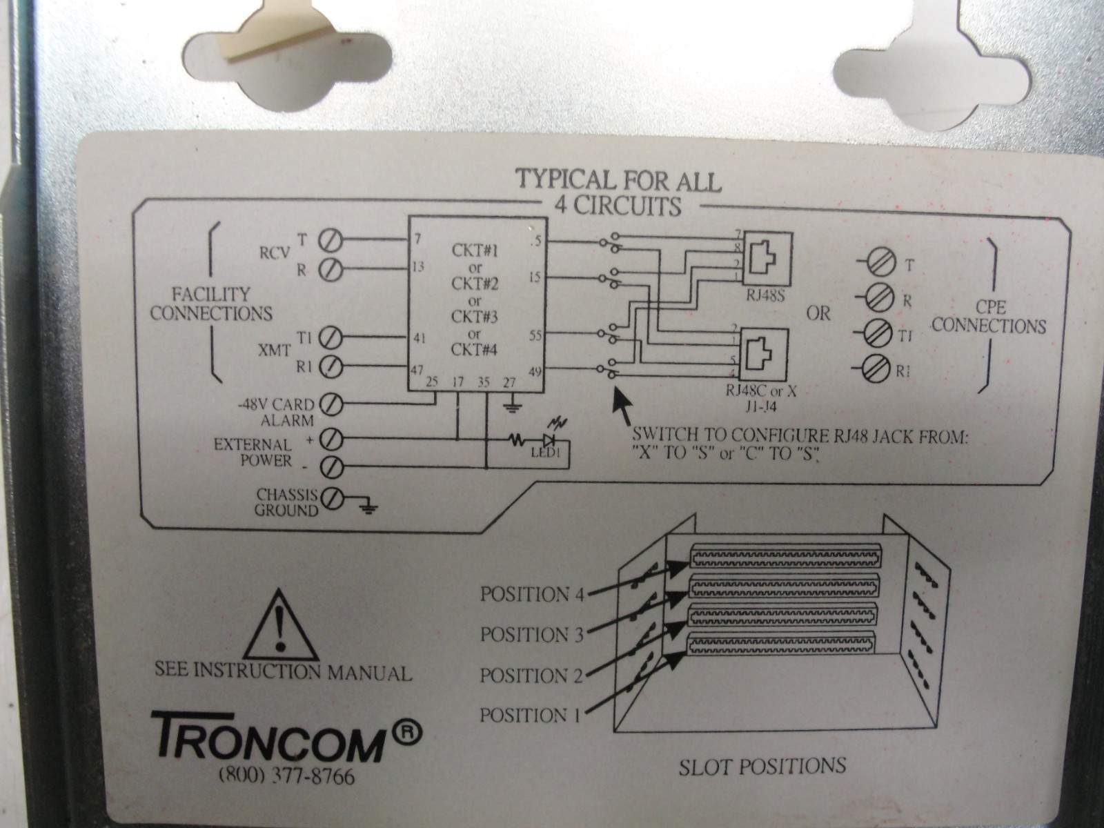 Pairgain enclosure HRE 421 150-1125-01 + Higain HRU 412 + Troncom DTWA 528-04
