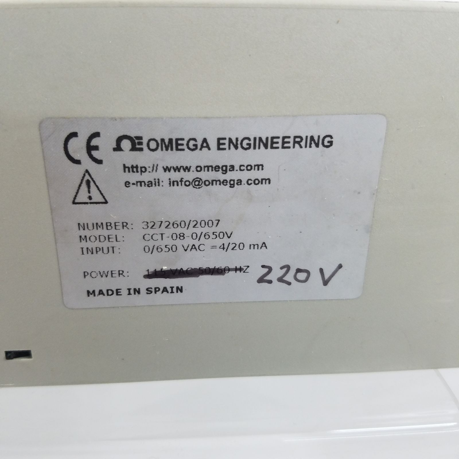Omega Engineering CCT-08-0/650V Thermocouple Input DIN Rail Signal Conditioner