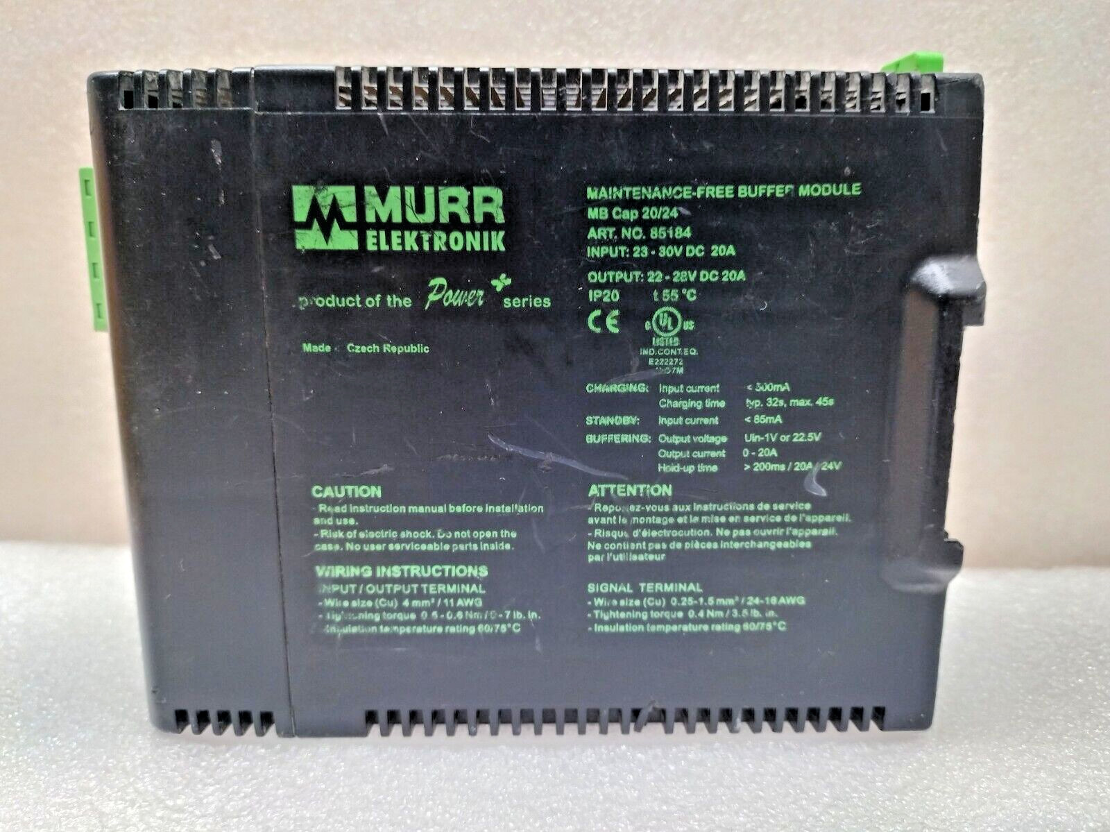 MURR ELEKTRONIK 85184 MAINTENANCE FREE BUFFER MODULE