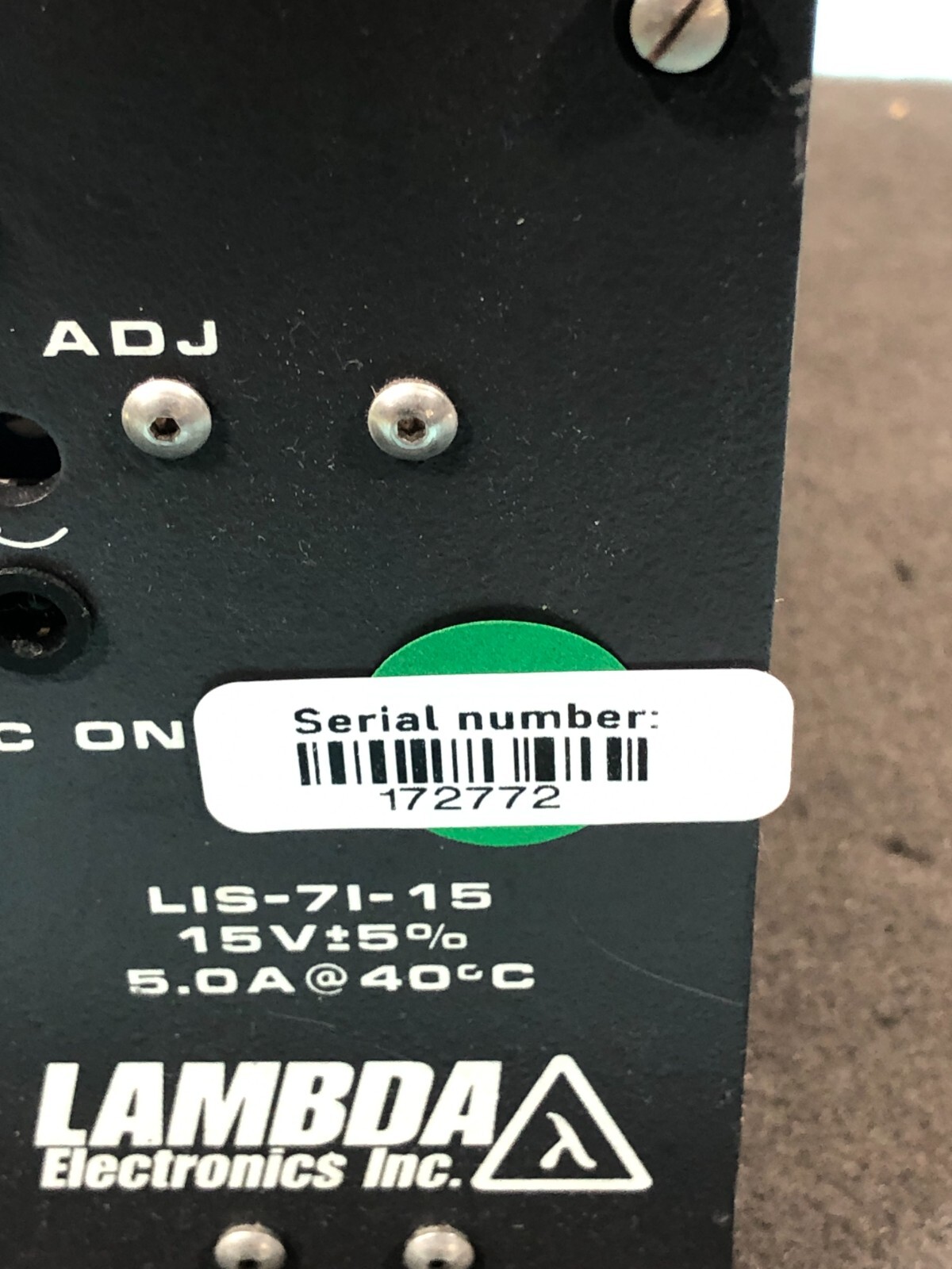 Lambda LIS-71-15 Power Supply AMAT 1140-00078, 172772