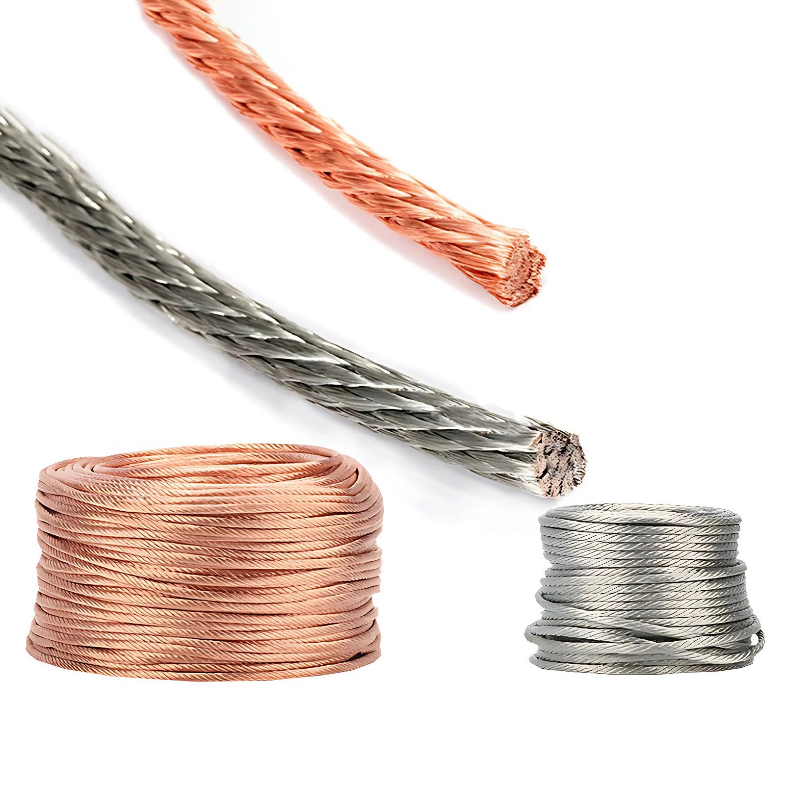 Round Copper/Tinned plated Braid Cable Copper Braid Wire Ground Lead 2.5-120mm²
