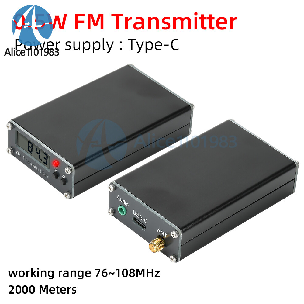 76-108MHz LCD Digital FM Transmitter 2000M 0.5W FM Stereo Transmit For Radio