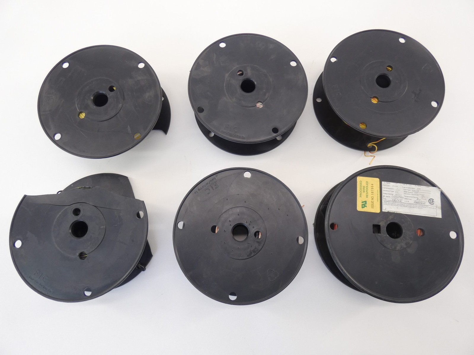 *Lot of 6* Allied Wire & Cable Wire Spool Reels 61-22-7T-9, 07-22-7T-4, 07-20…