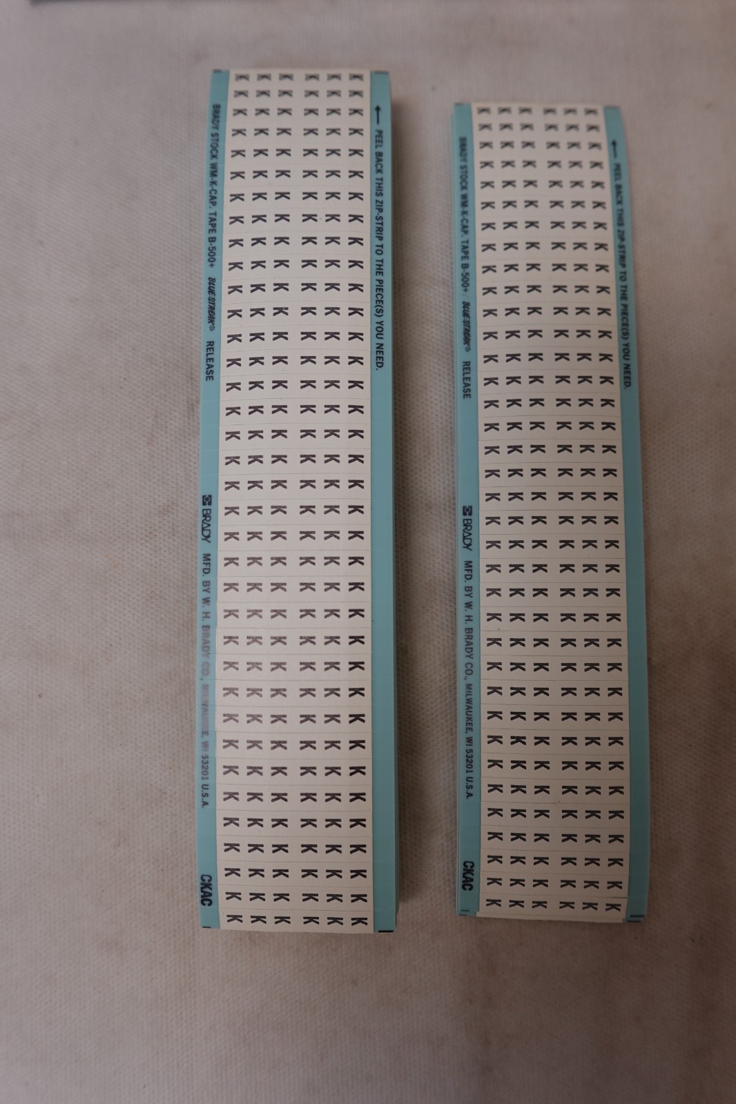 BRADY PORTA-PACK WIRE MARKER WM-K “K” ~ 44-33 / 44-20 REFILL CARDS PACK OF 31