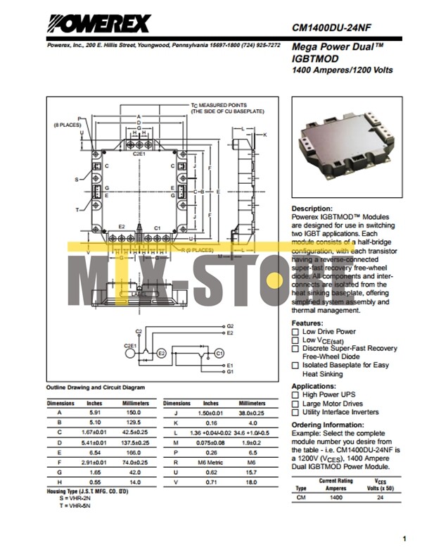 1QTY NEW MITSUBISHI Module CM1400DU-24NF CM1400DU24NF Quality Assurance 100%