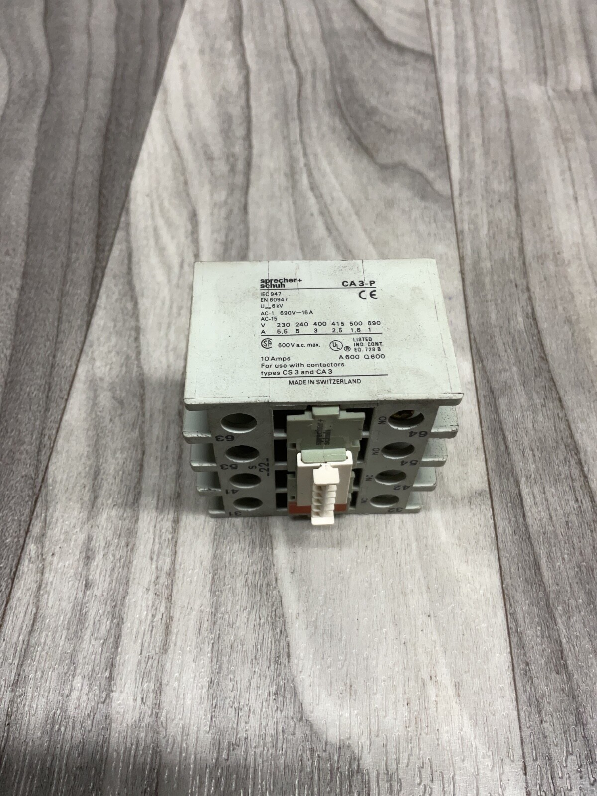 Sprecher + Schuh CA 3-P Normally Open Contact Block #4003PT173
