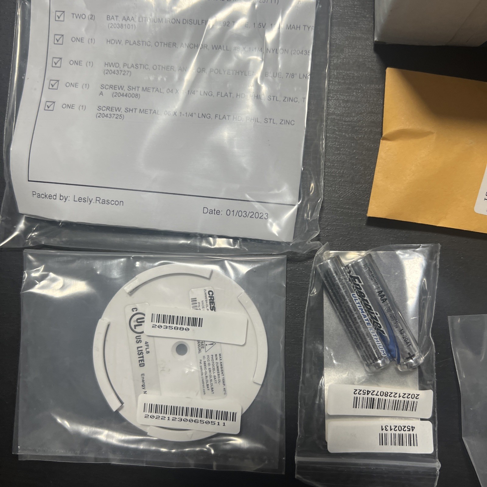 CRESTRON ZUMMESH-OL-PHOTOCELL-BATT Wireless Battery – Daylight Sensor *NEW*