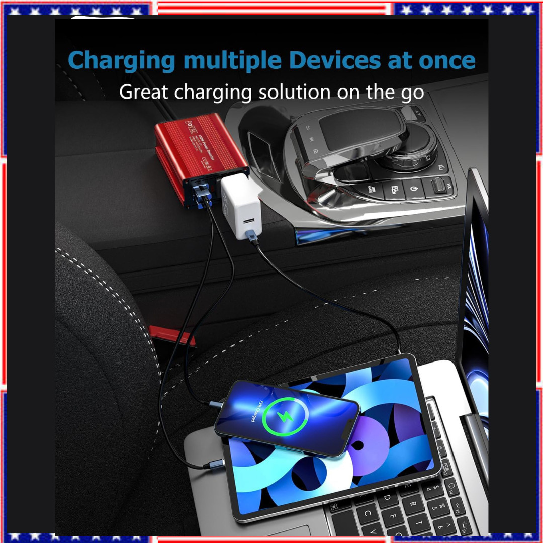 Inversor Para Carro Auto Coche 150 Watt Convertidor De Corriente 12V a 110V