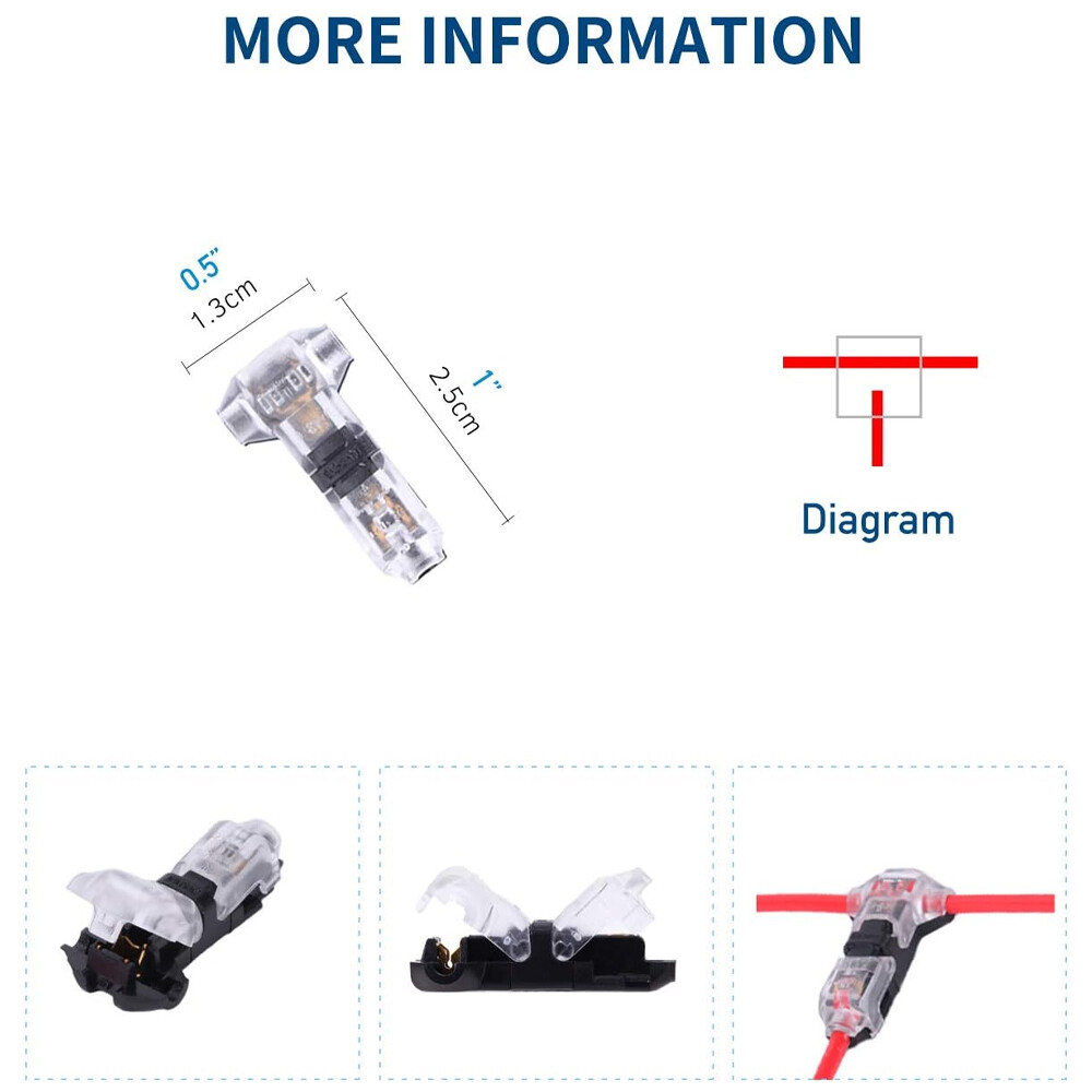 24X Low Voltage Wire Connectors Quick Solderless Wire Splice Connector 1/2/3 Way