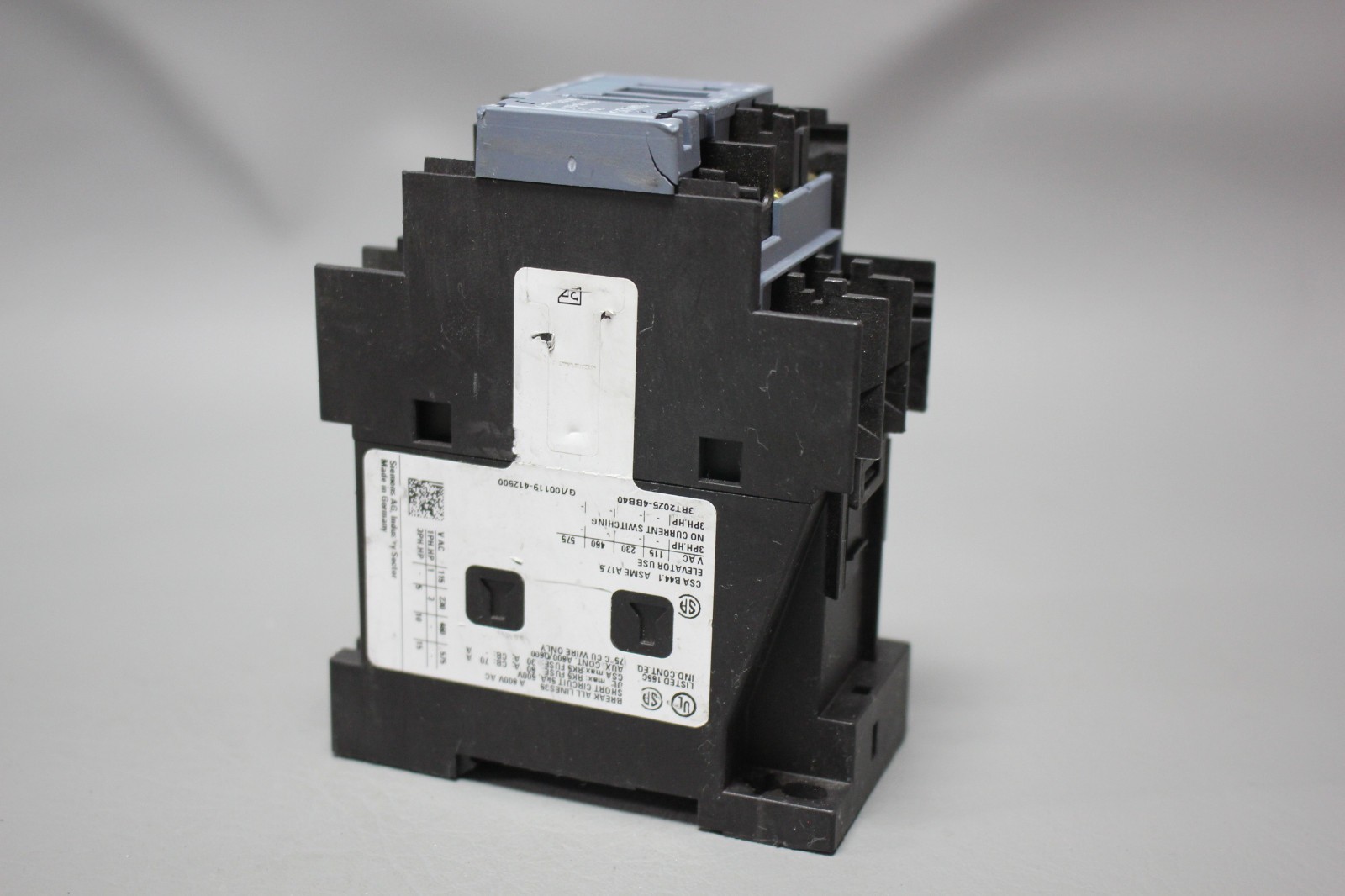 SIEMENS SIRIUS 3RT2025-4BB40 CONTACTOR