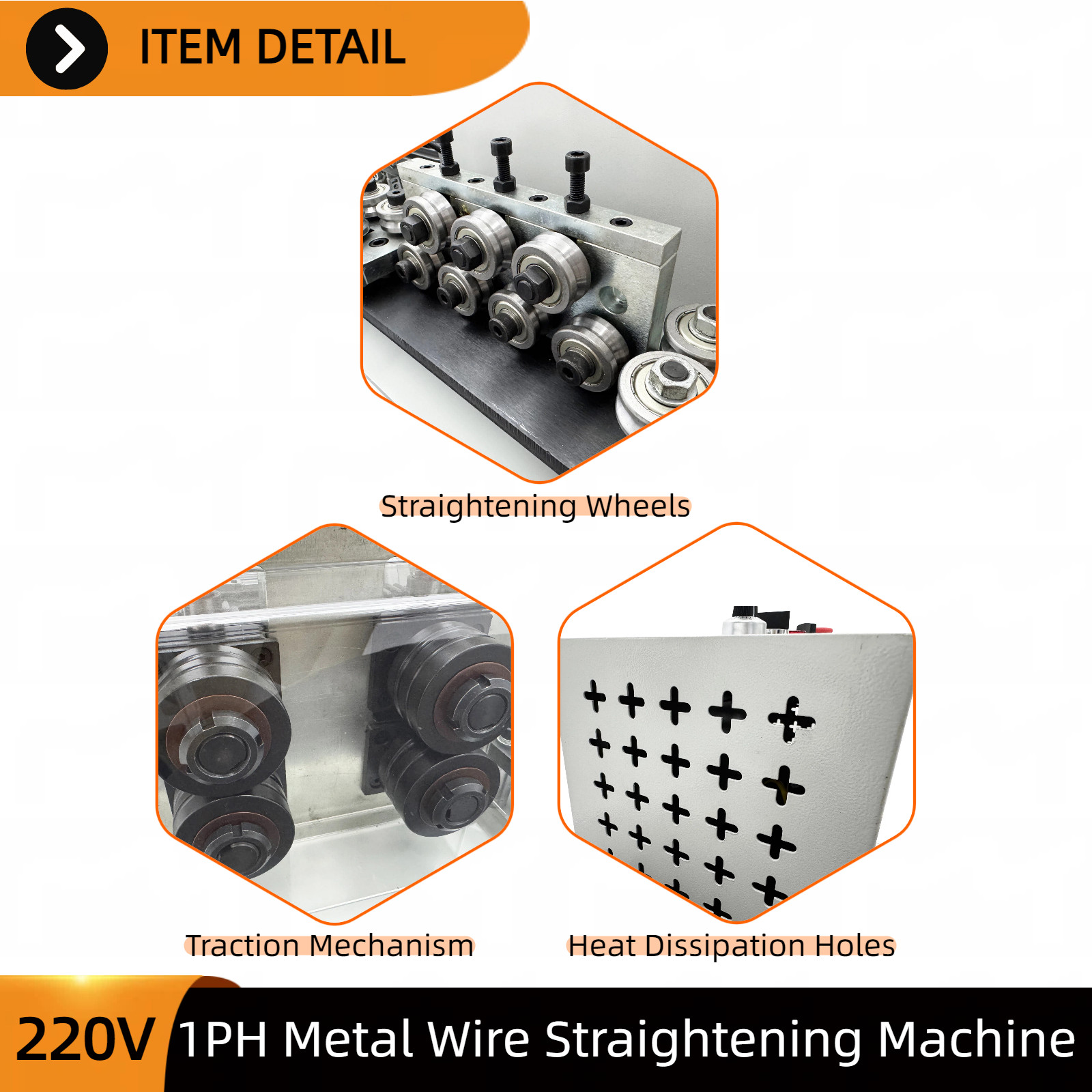 Metal Wire Straightening Machine 220V 1-Phase for Steel/Copper Wire Straightener