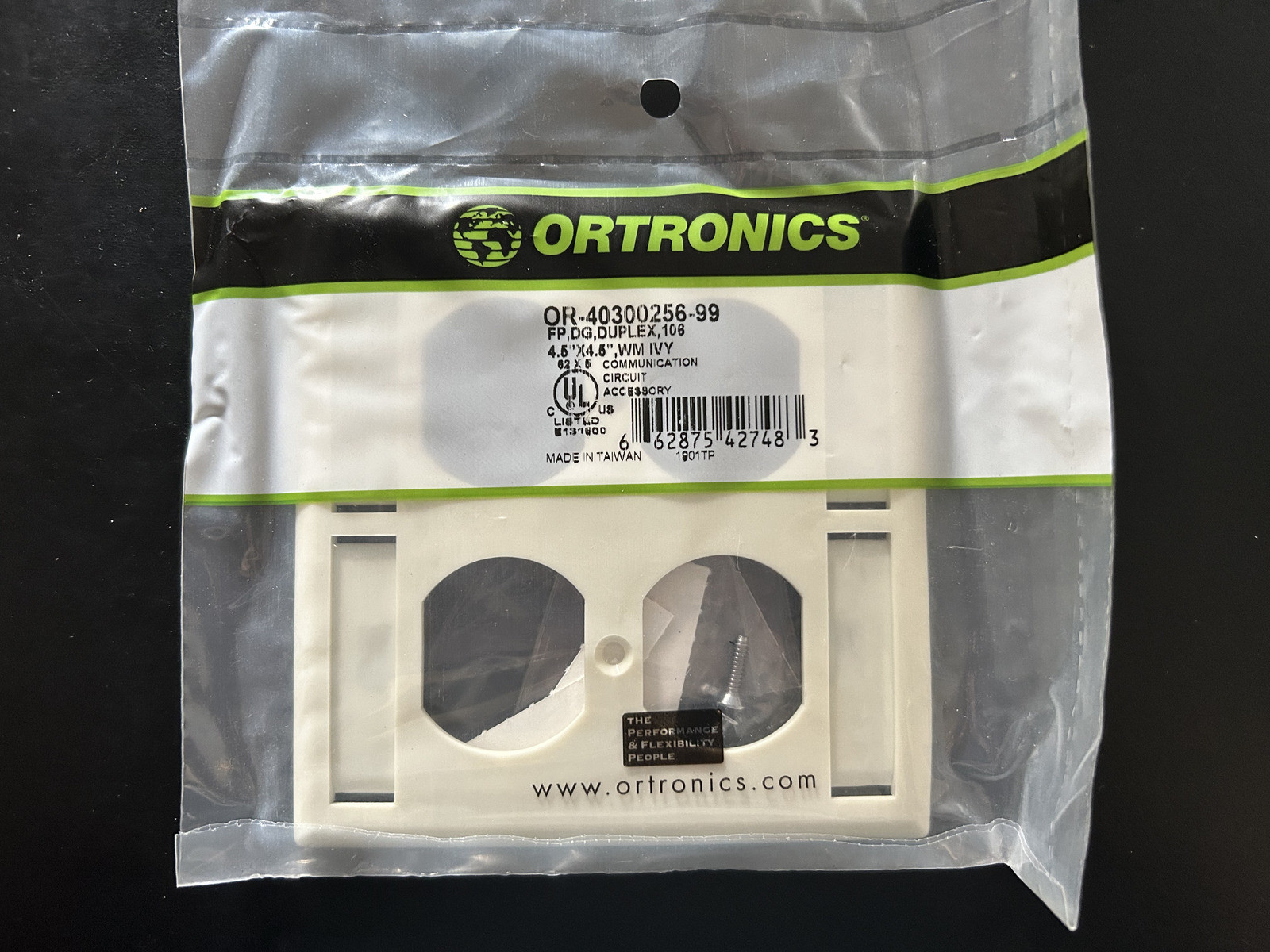 Lot of 15 NEW Ortronics OR-40300256-99 FP, DG, 106 4.5″ x 4.5″ WM Ivory Duplex