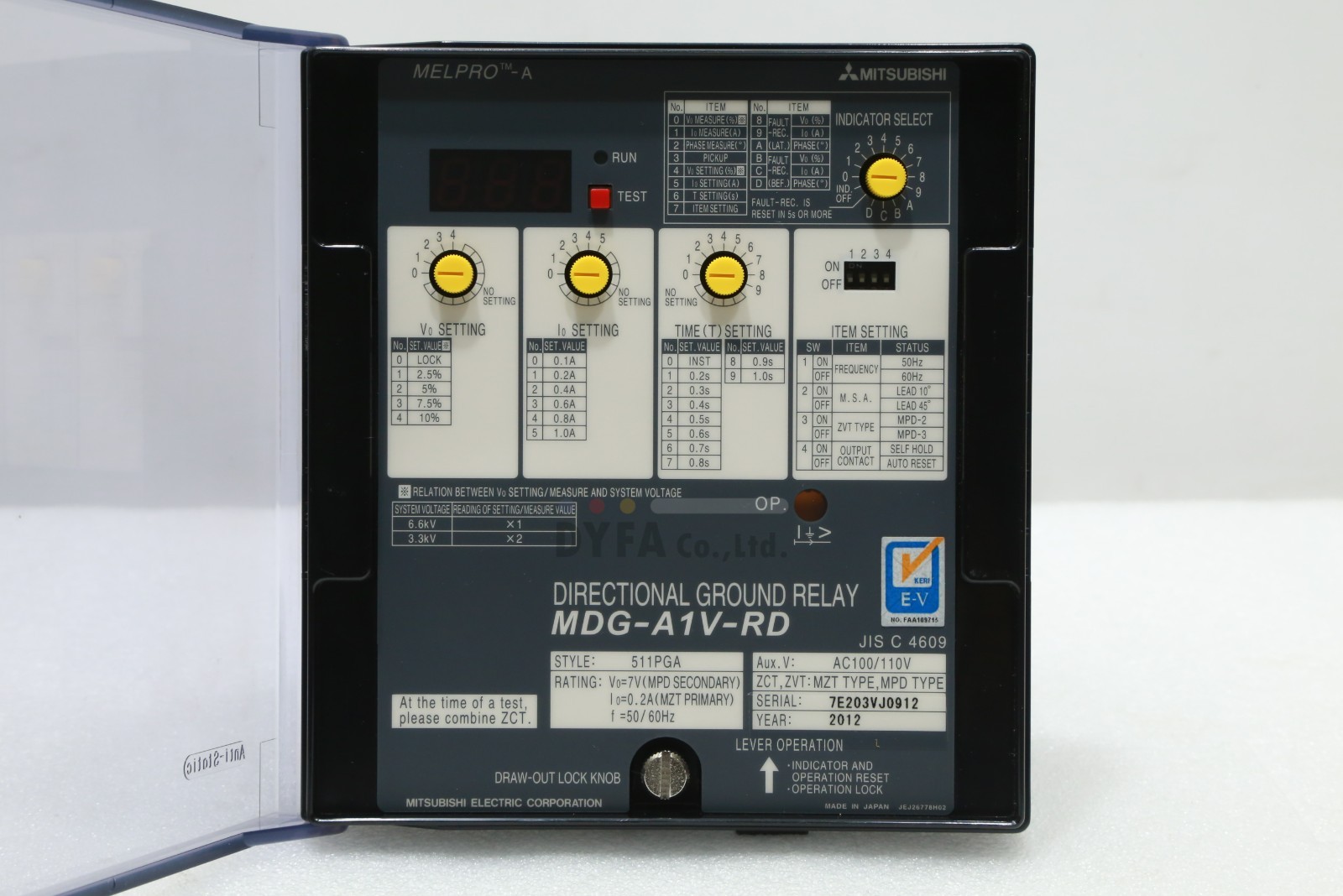 MITSUBISHI NNB MDG-A1V-RD 511PGA MELPRO Directional Ground Rela ELEC-I-3494=9A3A