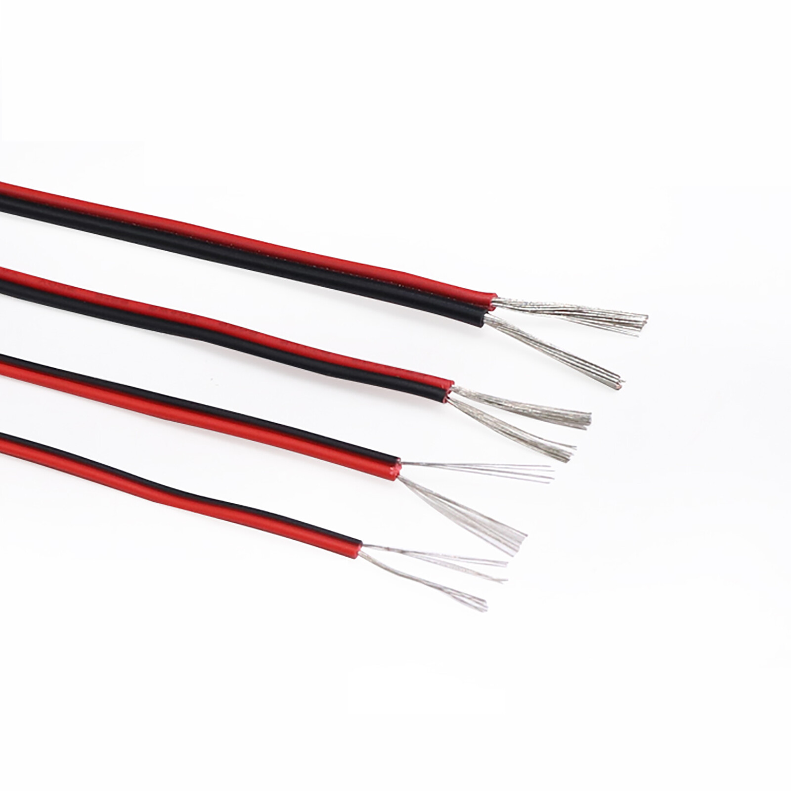 16/18/20/22/24/26/28 AWG Flat Ribbon Twin-Core 2 Pin Cable Stranded Wire PVC