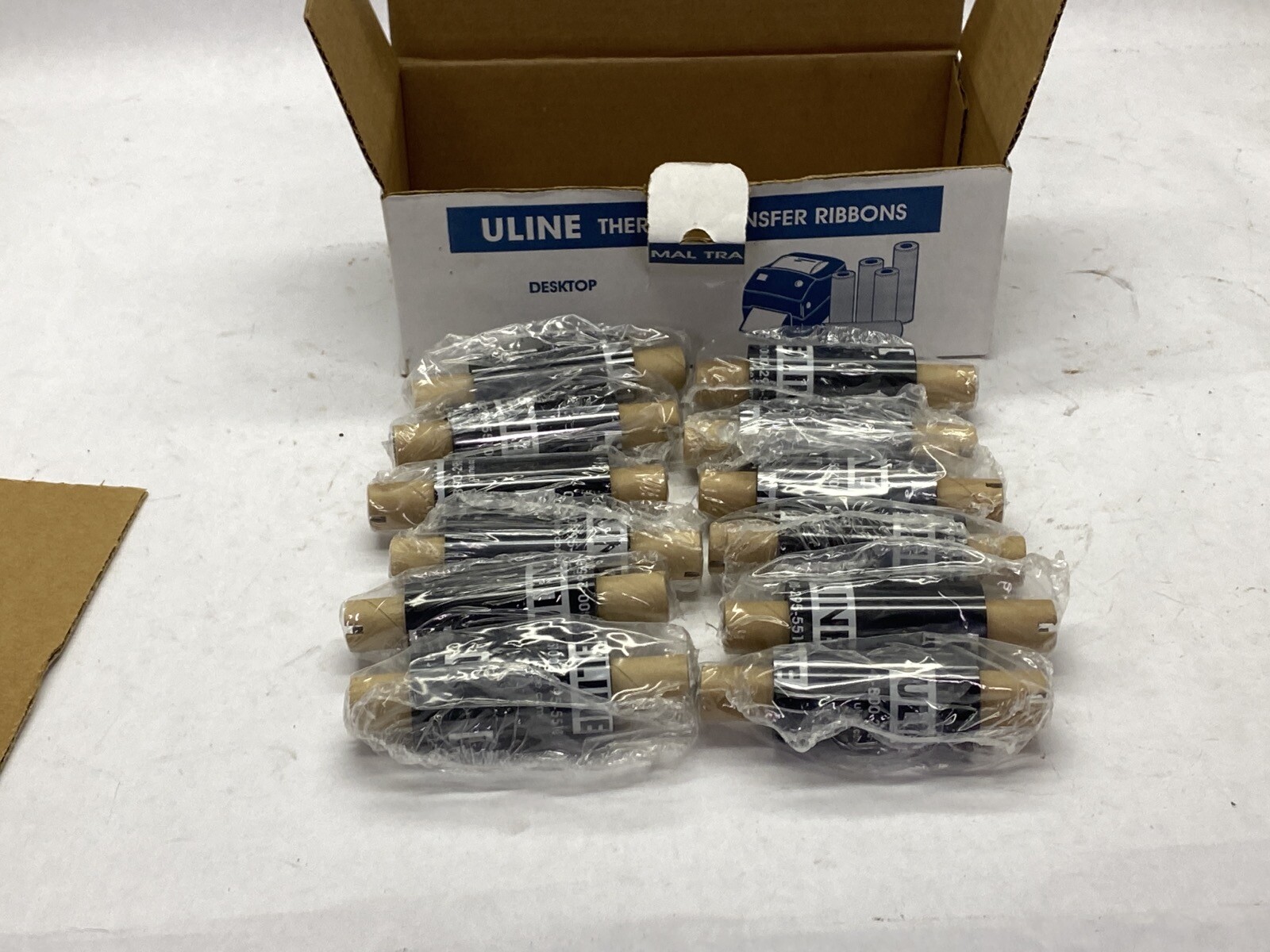 NIB LOT of 12 Uline 2.52” x 244’ Resin Thermal Transfer Ribbons S-19648