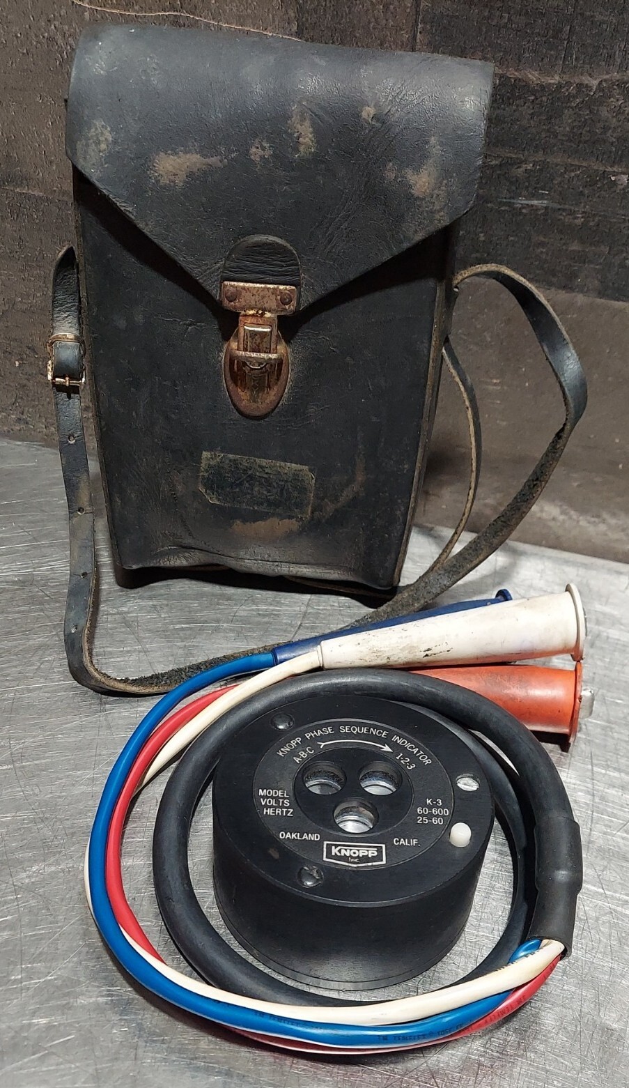 Knopp Model K-3 Phase Sequence Indicator, 60-600 Volts, 25-60 Hz w/Case. Our #2