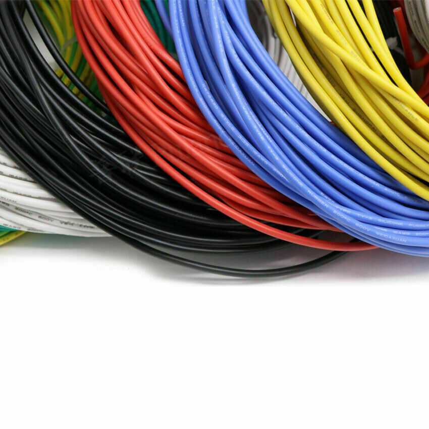5M Single Core Stranded Cable Wall Wire Flexible Silicone Wire Cable AWG Colours