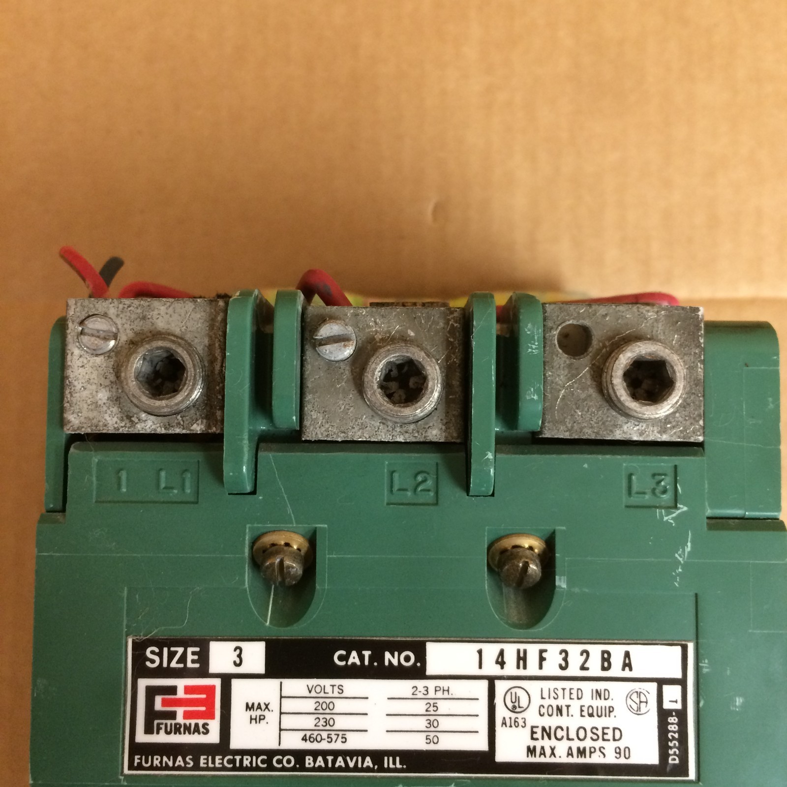 FURNAS 14HF32BA SIZE 3 STARTER / 200/230V COIL / 3PH / 25-50HP 90AMP Max