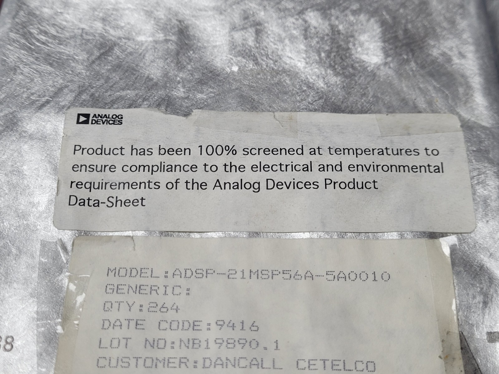 ADSP-21MSP56A MIXED SIGNAL PROCESSOR WITH HOST INTERFACE PORT 100P QFP