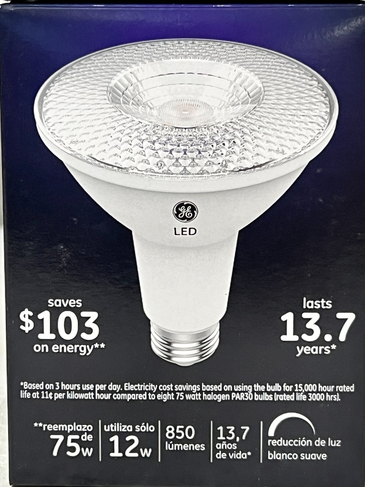 QTY 9 GE LED Flood Bulbs,Par30, Soft White, Long Neck, 1000 Lm, 12-Watt – 38446