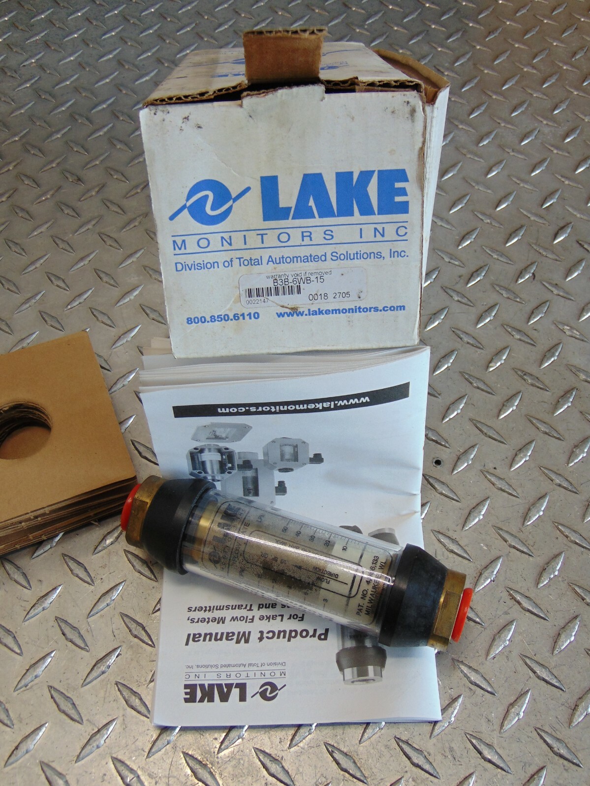 NEW LAKE MONITORS B3B-6WB-15 VARIABLE AREA FLOW METER