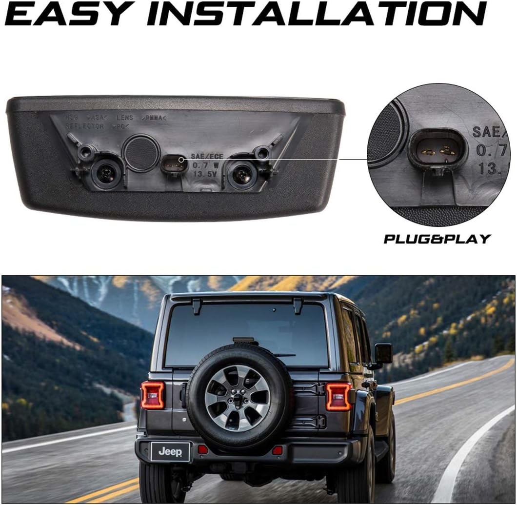 LED 3rd Brake Light for 2018-2025 Jeep Wrangler JL/ 4xe Accessories Third Br
