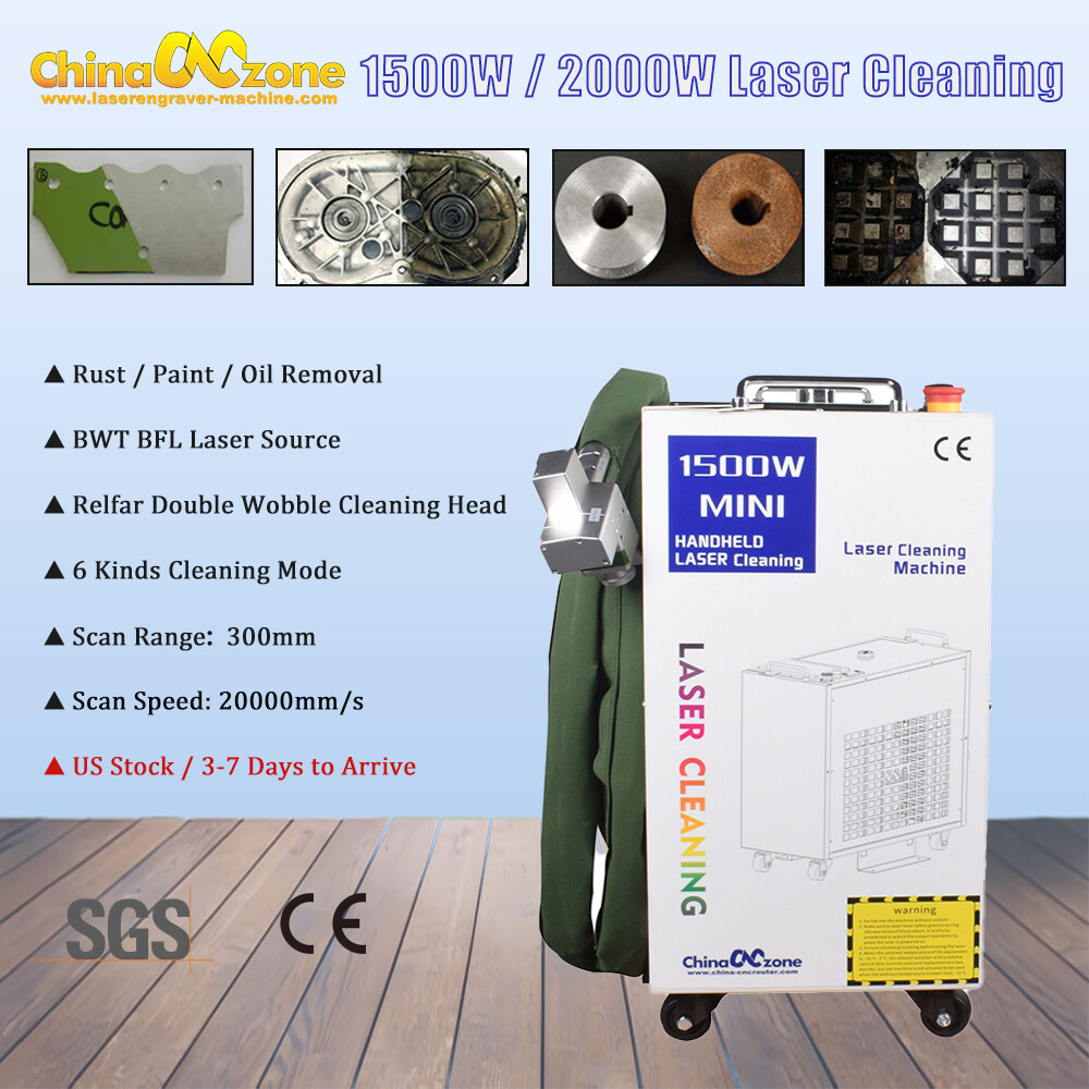 1500W/2000W Laser Cleaning Machine Laser Rust Oil Panint Removal for Metal Fiber