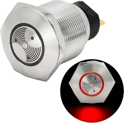UL Listed 22mm Red LED Buzzer Alarm Sounder 24V DC Indicator Li Size: 22MM 24V