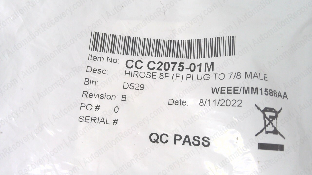 TELEDYNE DALSA CC C2075-01M, HIROSE DOUBLE-ENDED NANO I/O CABLE, NEW #340498
