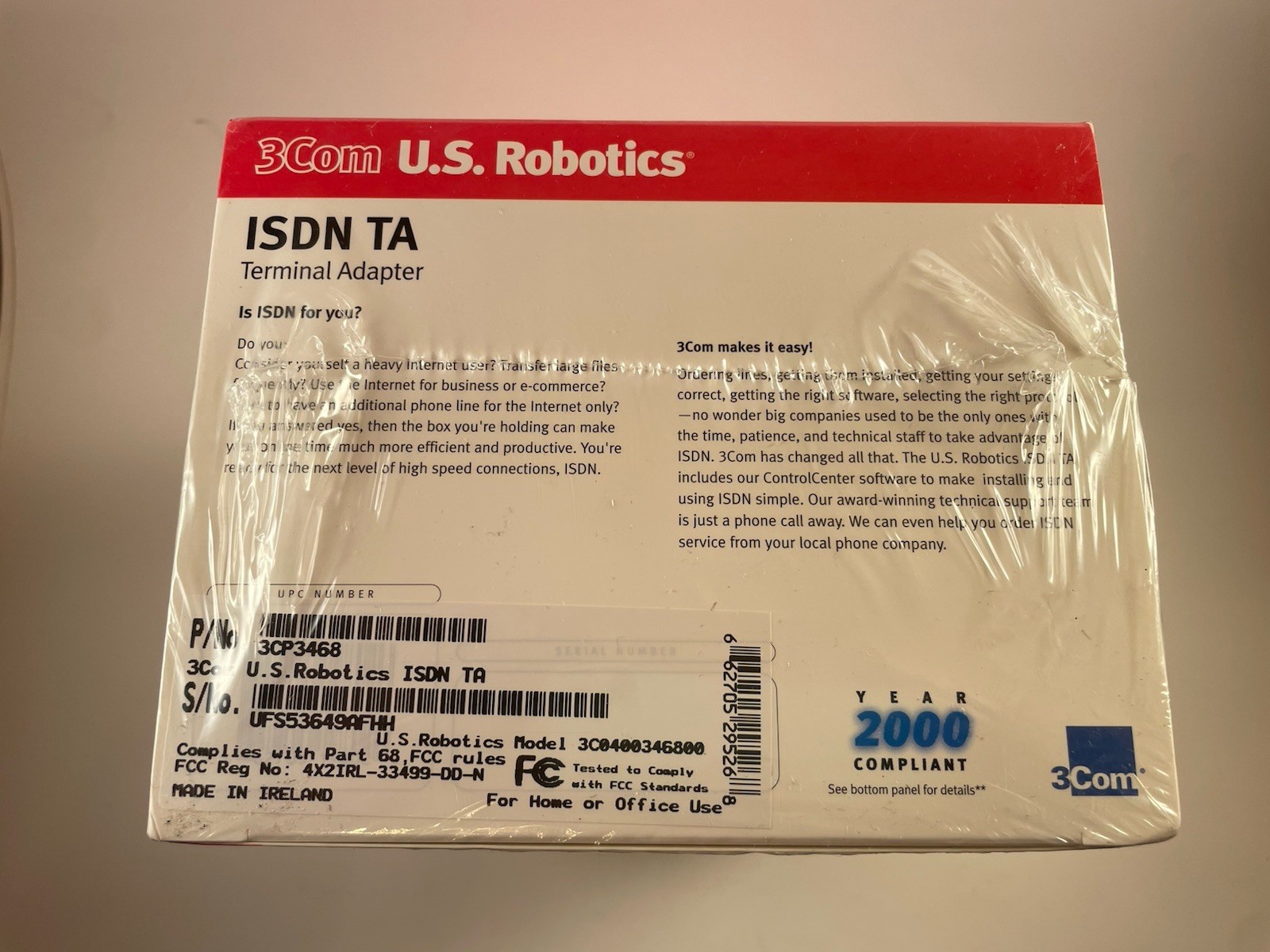 3COM US ROBOTICS ISDN TA Terminal Adapter USB Sealed New Old Stock