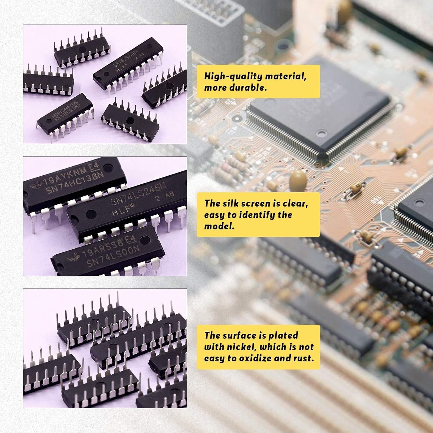 40Pcs 20 Different Types 74HCxx and 74LSxx Series Logic IC Assortment Kit wit…