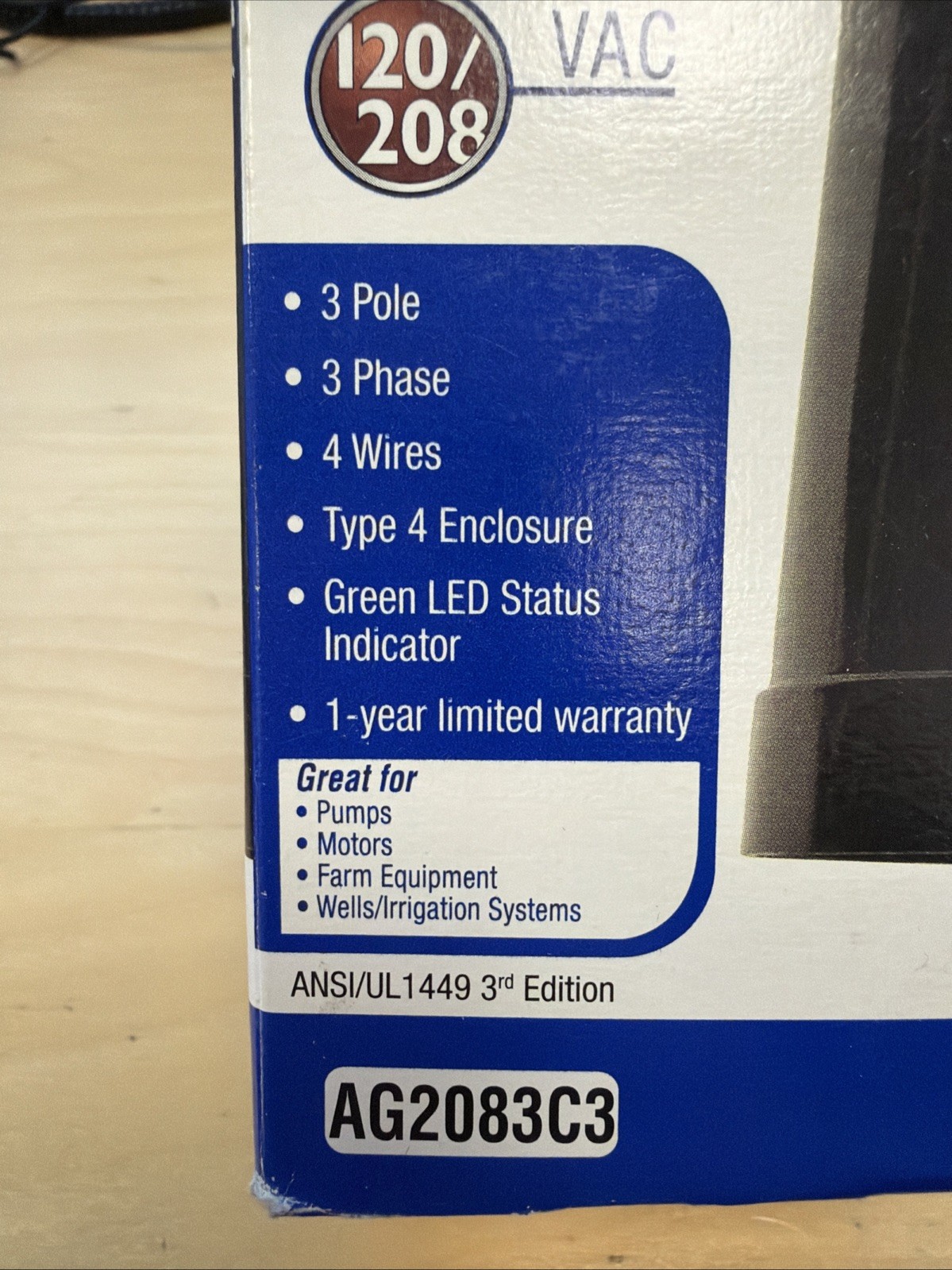 Intermatic AG2083C3 Surge Protector 120/208