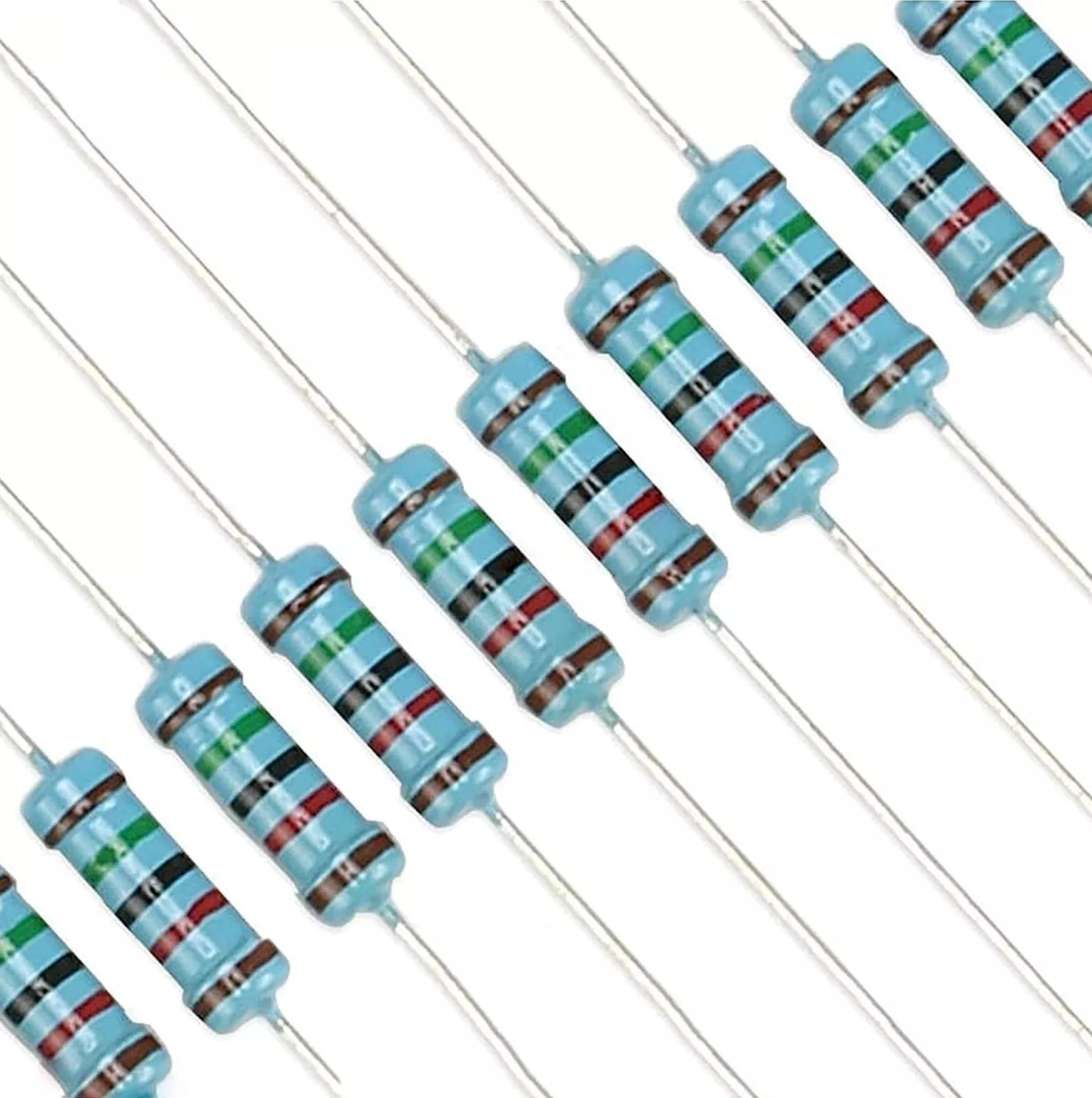 ‌1W 1% Metal Film Resistors 10PCS Full Range 0.1Ω-2.2MΩ E24 Kit for DIY‌