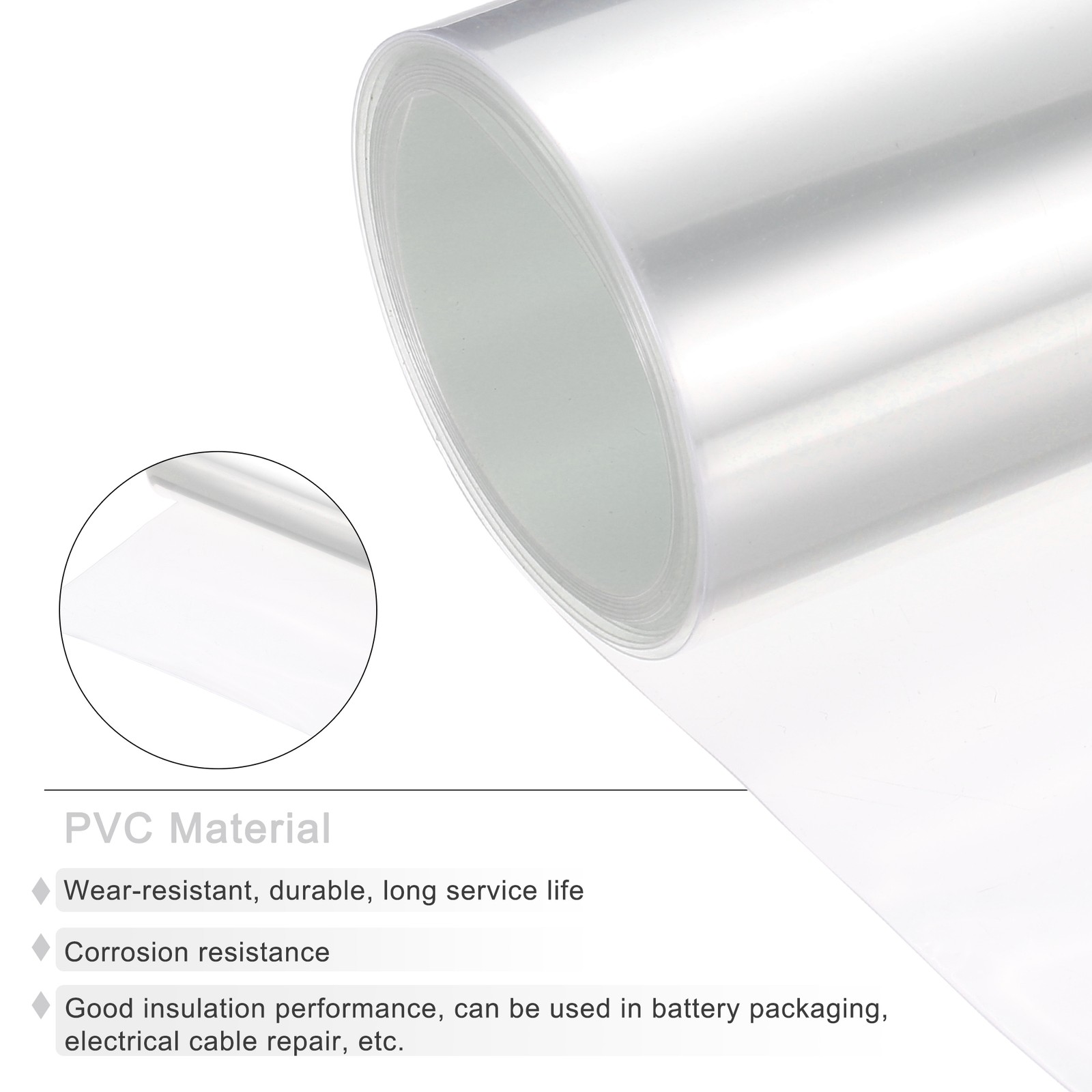 Battery Wrap Heat Shrink Tubing 80mm Dia 125mm Flat 8 Feet Clear
