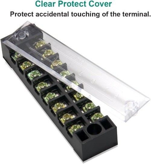 12pcs Terminal Block Strip 6 Sets 8 Position 600V 15A Screw Terminal Barrier