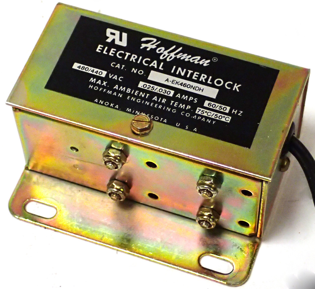 HOFFMAN A-EL460NDH ELECTRICAL INTERLOCK 480/440Vac .025/.030A