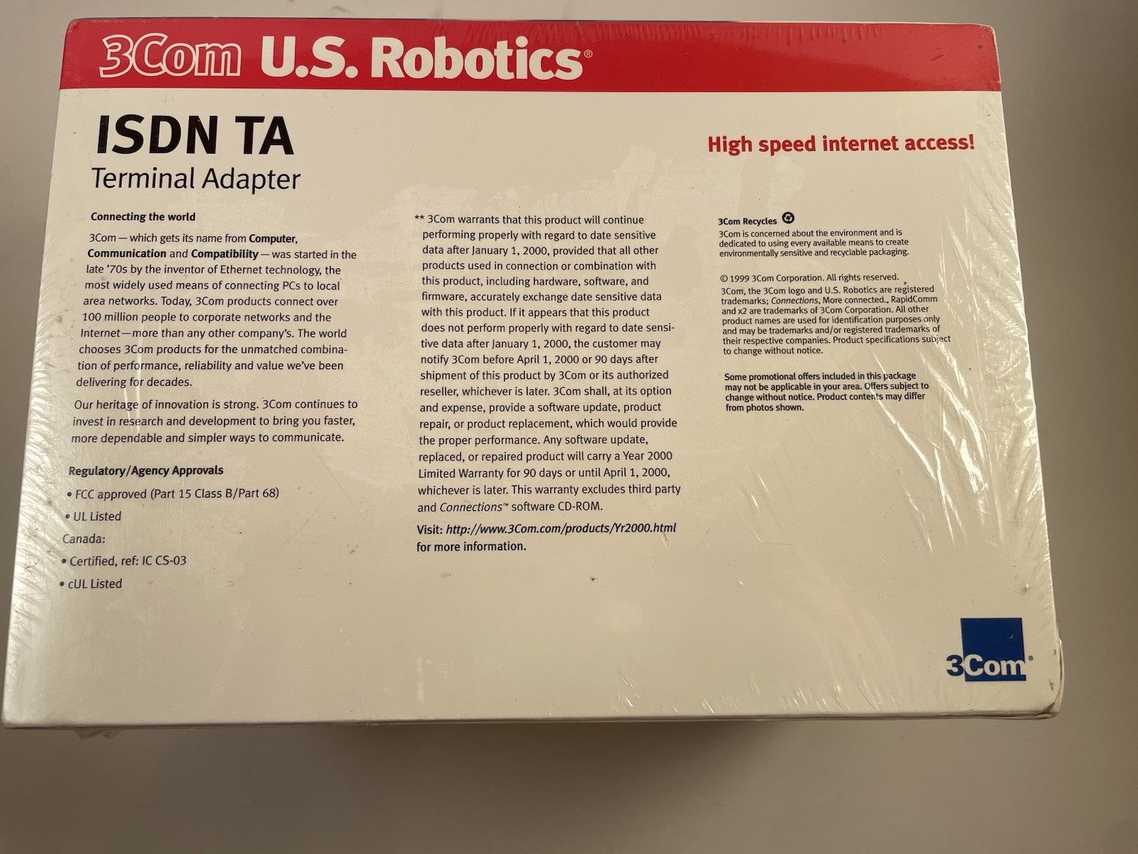 3COM US ROBOTICS ISDN TA Terminal Adapter USB Sealed New Old Stock