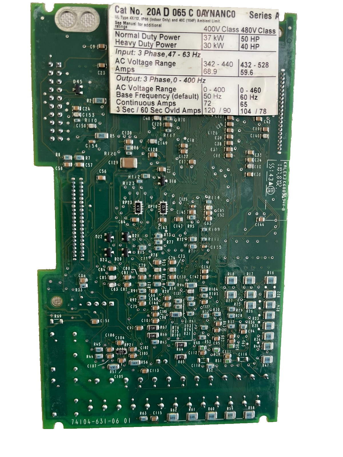 Allen-Bradley 20AD065C 74104-632-51 Main Control board used & cleaned & tested.