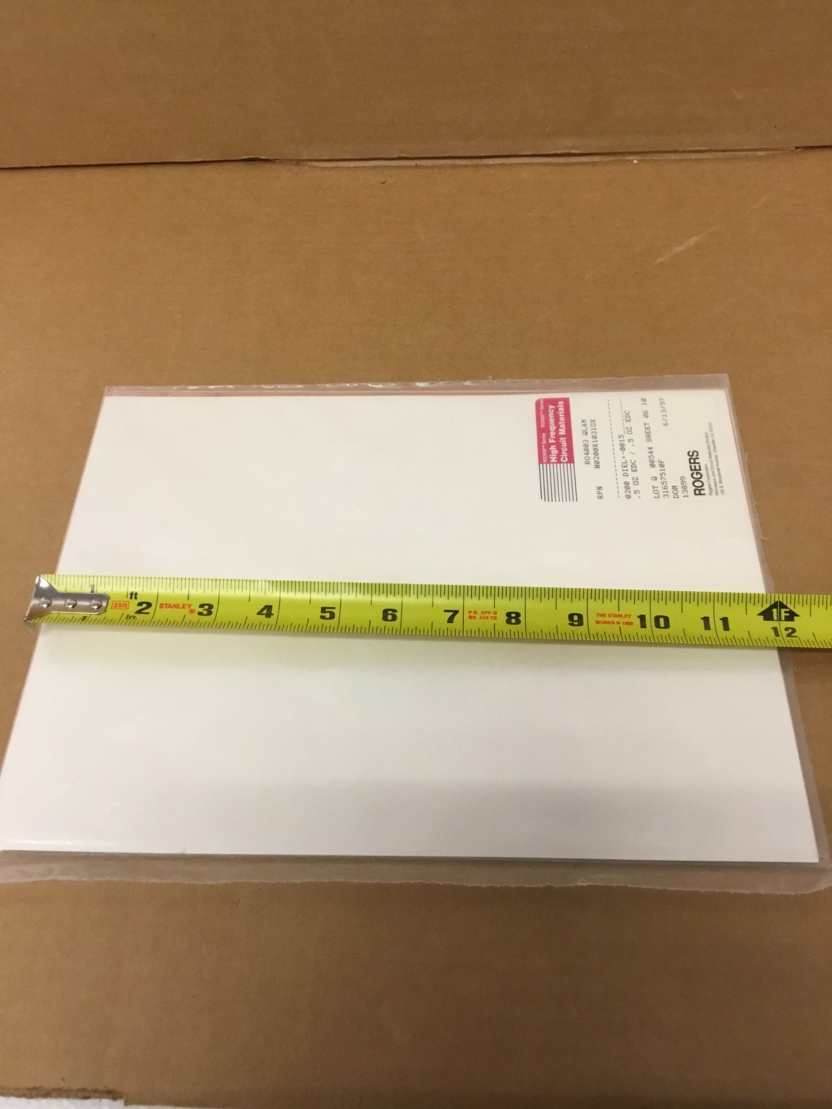 Lot of 2 NEW Rogers QLAM High Frequency Circuit Material Sheets 12×9″ RF PCB