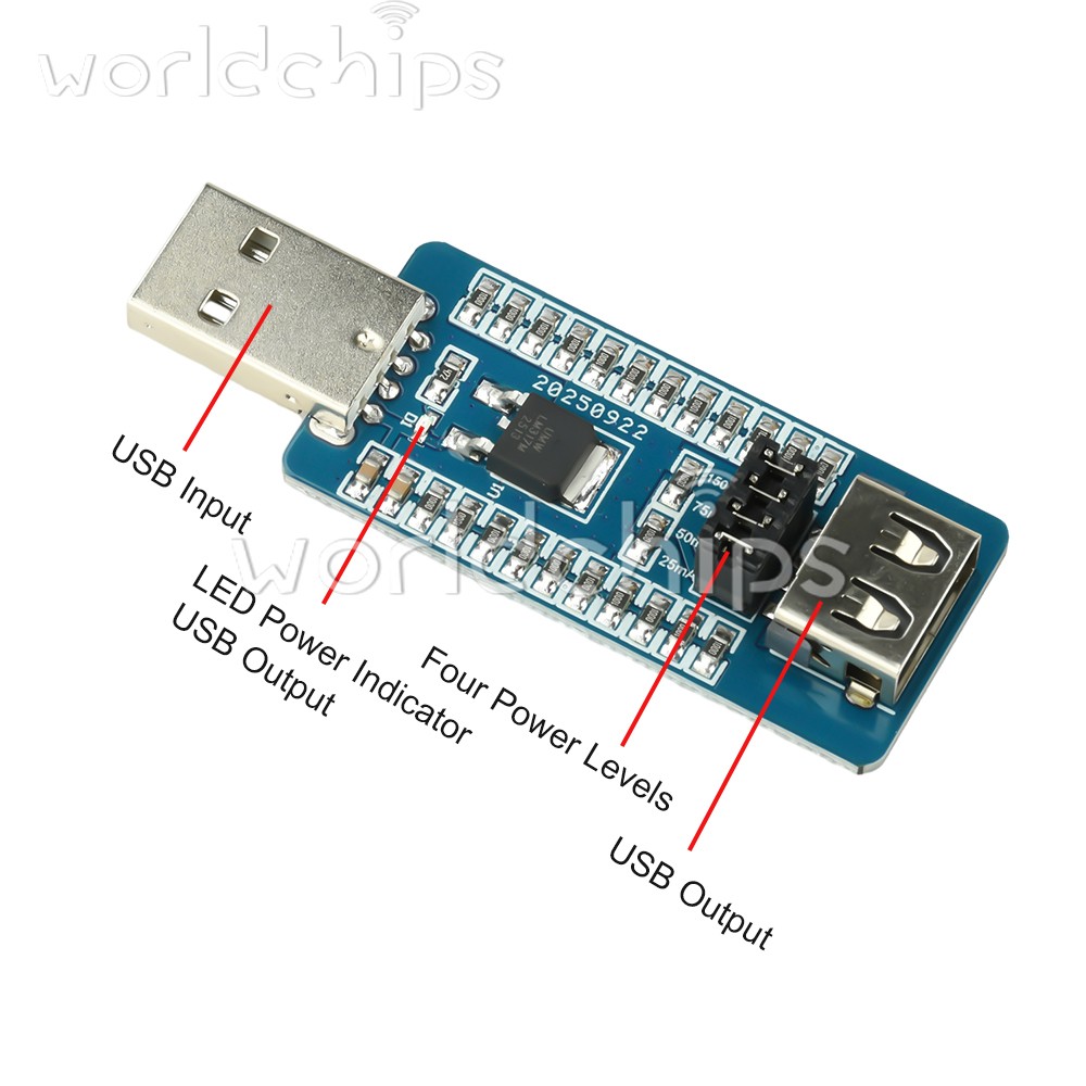 5pc USB A Power Bank Virtual Load Anti-Shutdown Module Switchable Output Current
