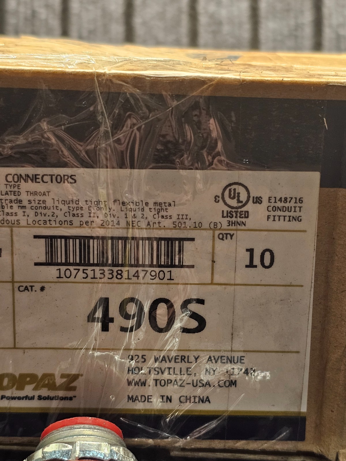 (QTY 10) Southwire Topaz 490S: 3/8″ Iron Insulated 90° Liquid Tight Connector