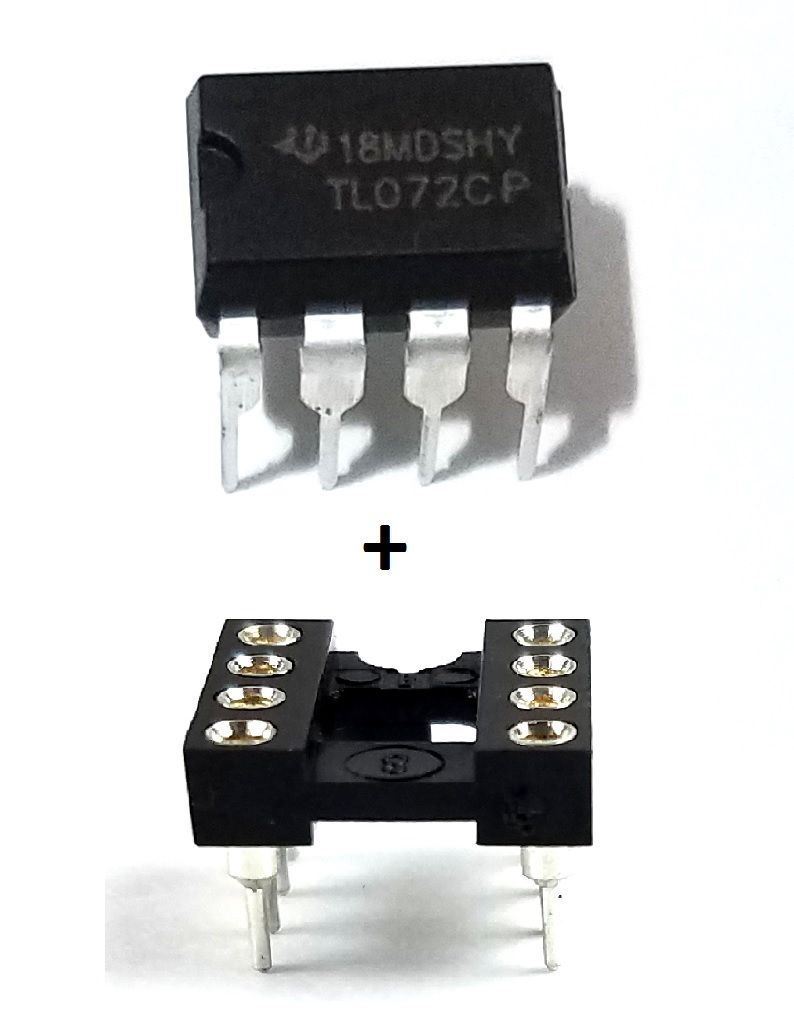 2PCS TL072CP + Sockets Low Noise JFET Dual Op-Amp DIP-8 IC