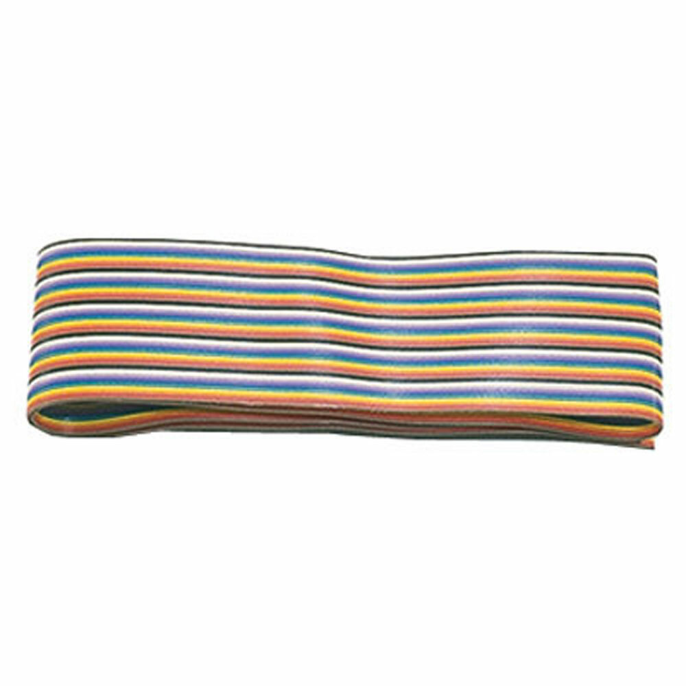 Cable Ribbon 10 Conductor Rainbow 28AWG 100 Feet Flat