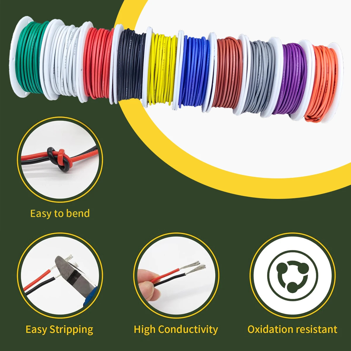 10 Colors in One 16-18-20-22-24-26-28-30 Gauge Silicone Electrical Wire 22 AWG S