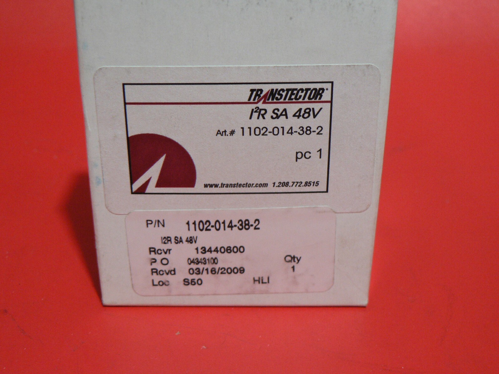 TRANSTECTOR I2R SA 48V 1102-014-38-2 SINGLE MODE DIN RAIL DC SURGE PROTECTOR
